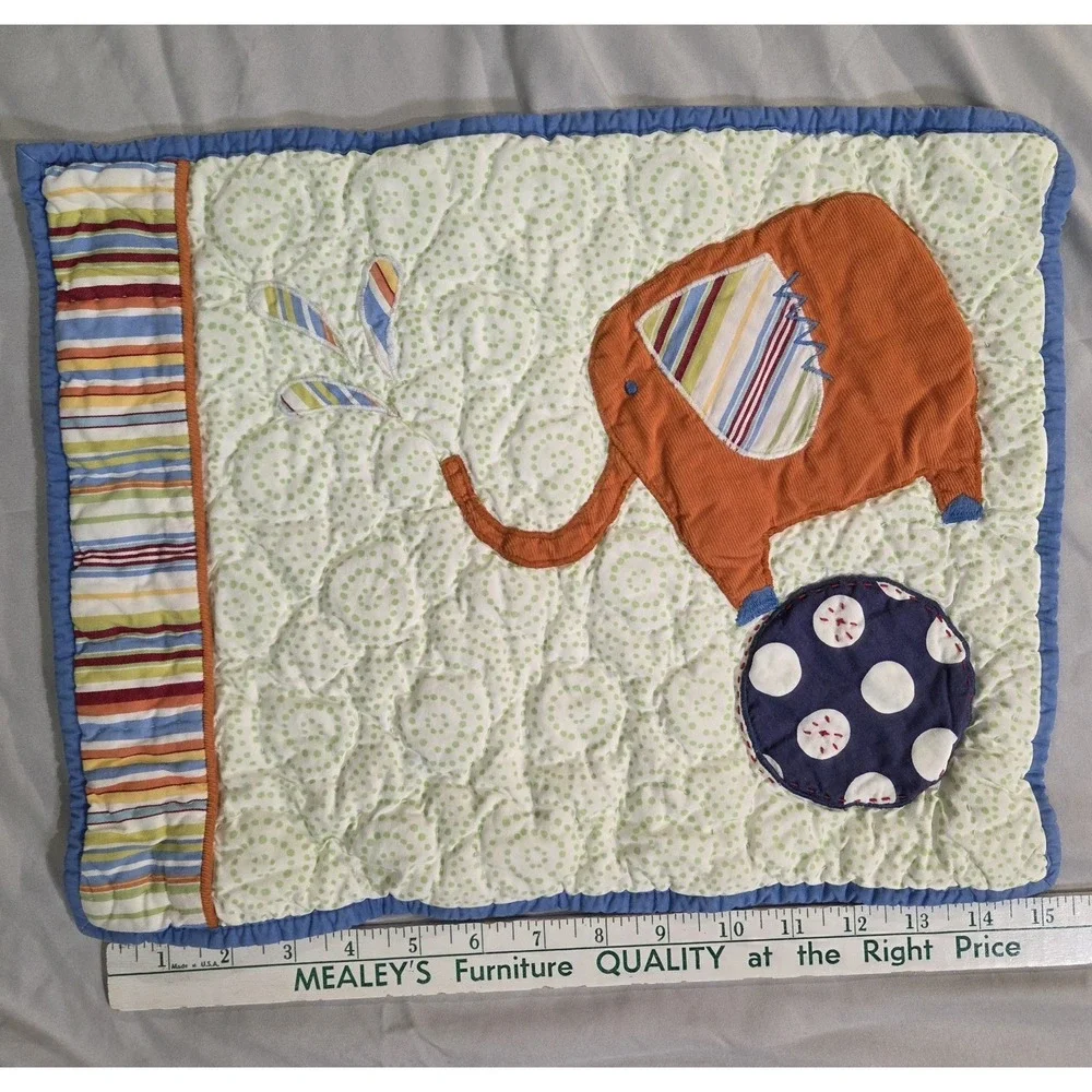 Pottery Barn Kids 2008 Baby Quilt  Blanket And Sham Circus Stacked Animals Theme